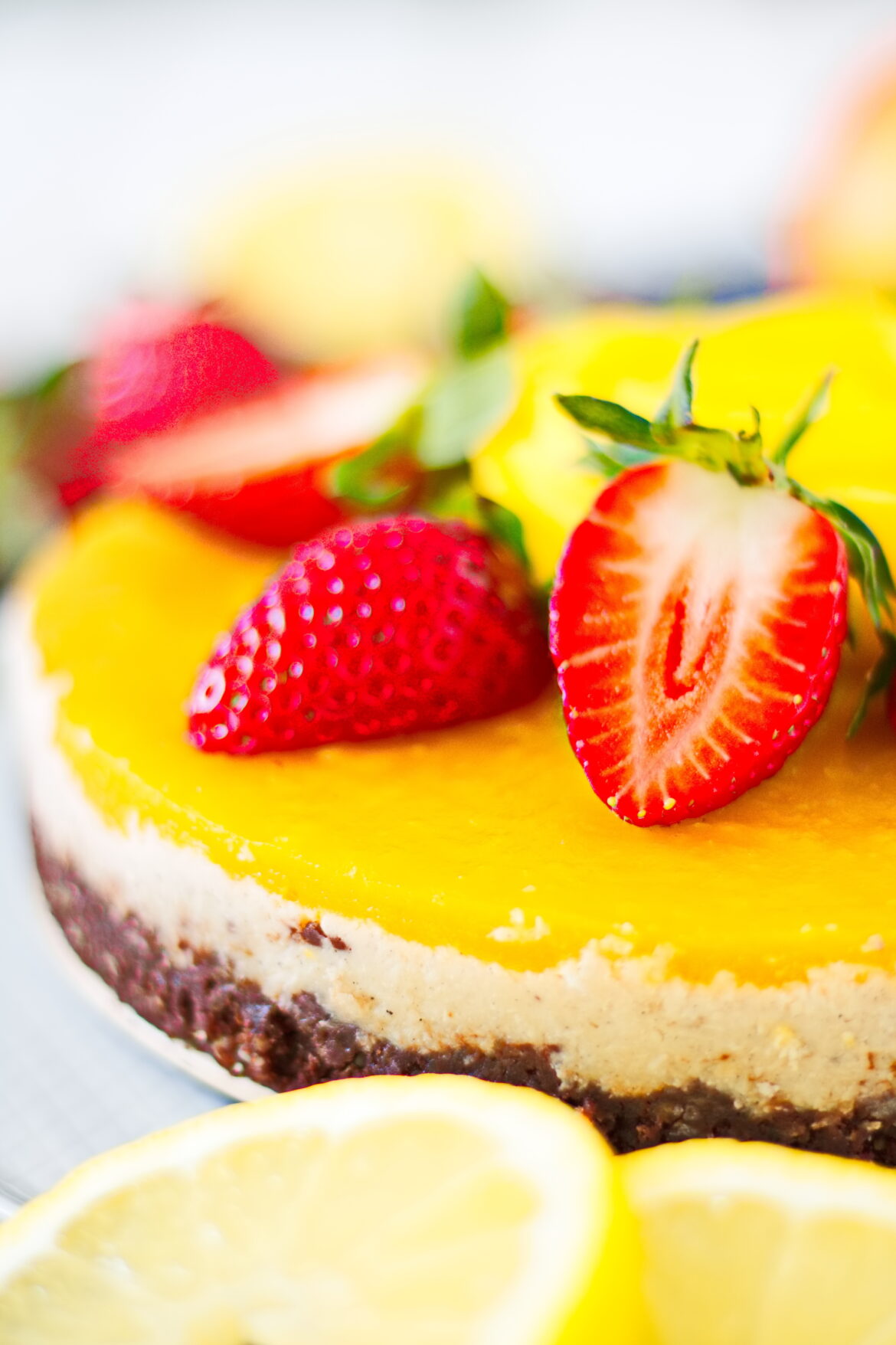 Veganer No Bake Mango Kokos Kuchen Aha Foods Vegane Und Glutenfreie