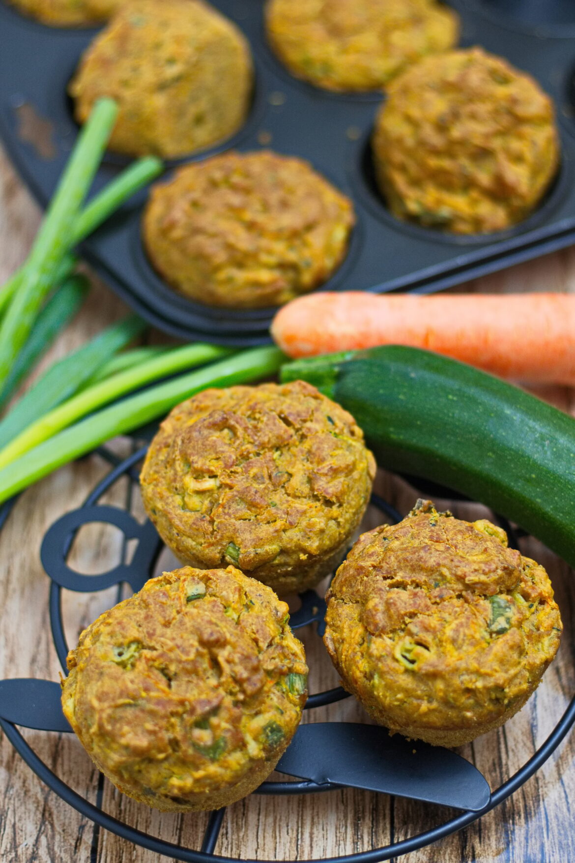 vegane und glutenfreie Gemüse-Muffins