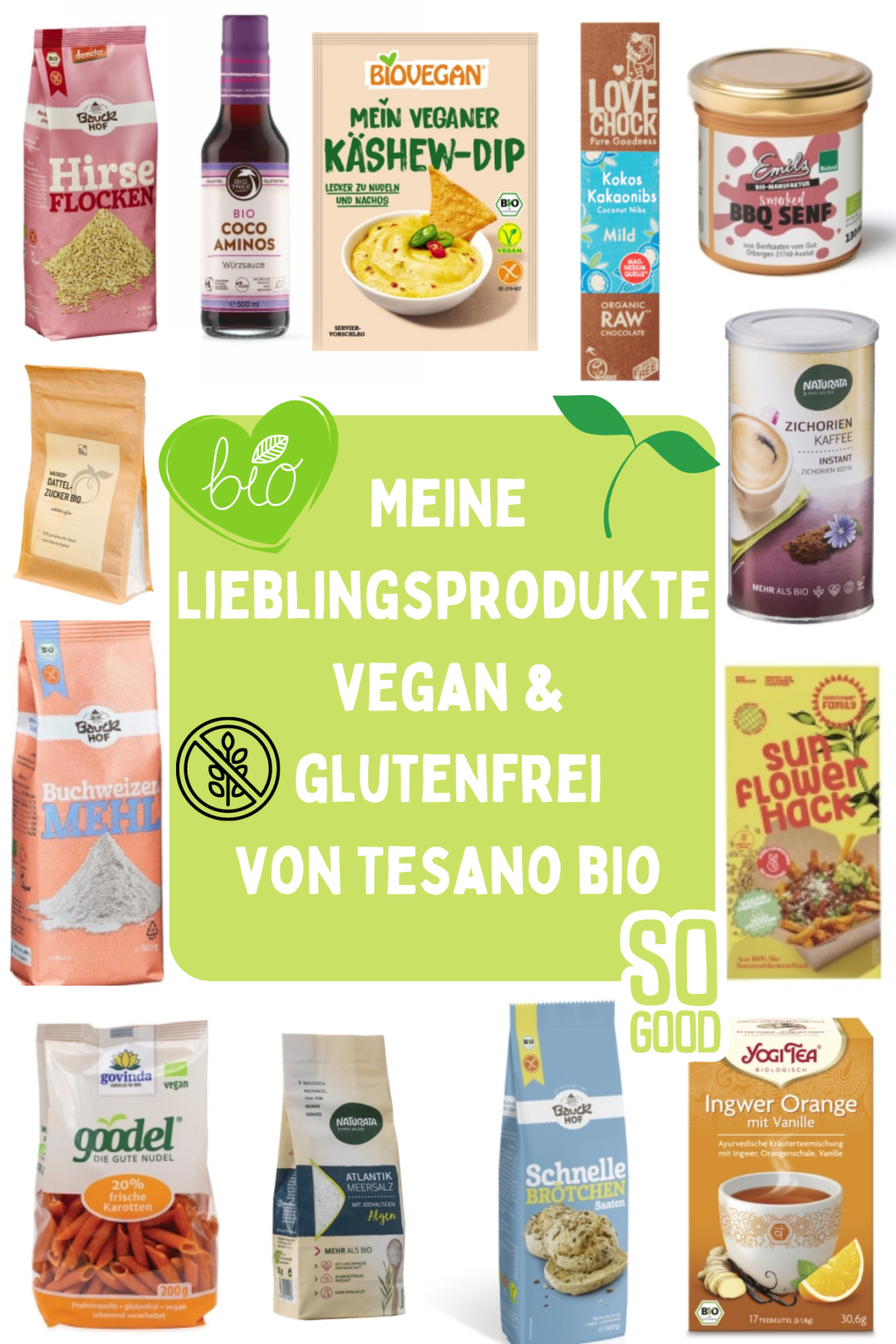 Meine Lieblingsprodukte von tesanobio - veganer und glutenfreier Onlineshop
