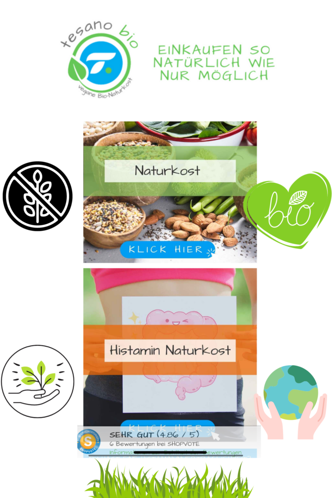 veganer und glutenfreier Onlineshop bio einkaufen tesanobio