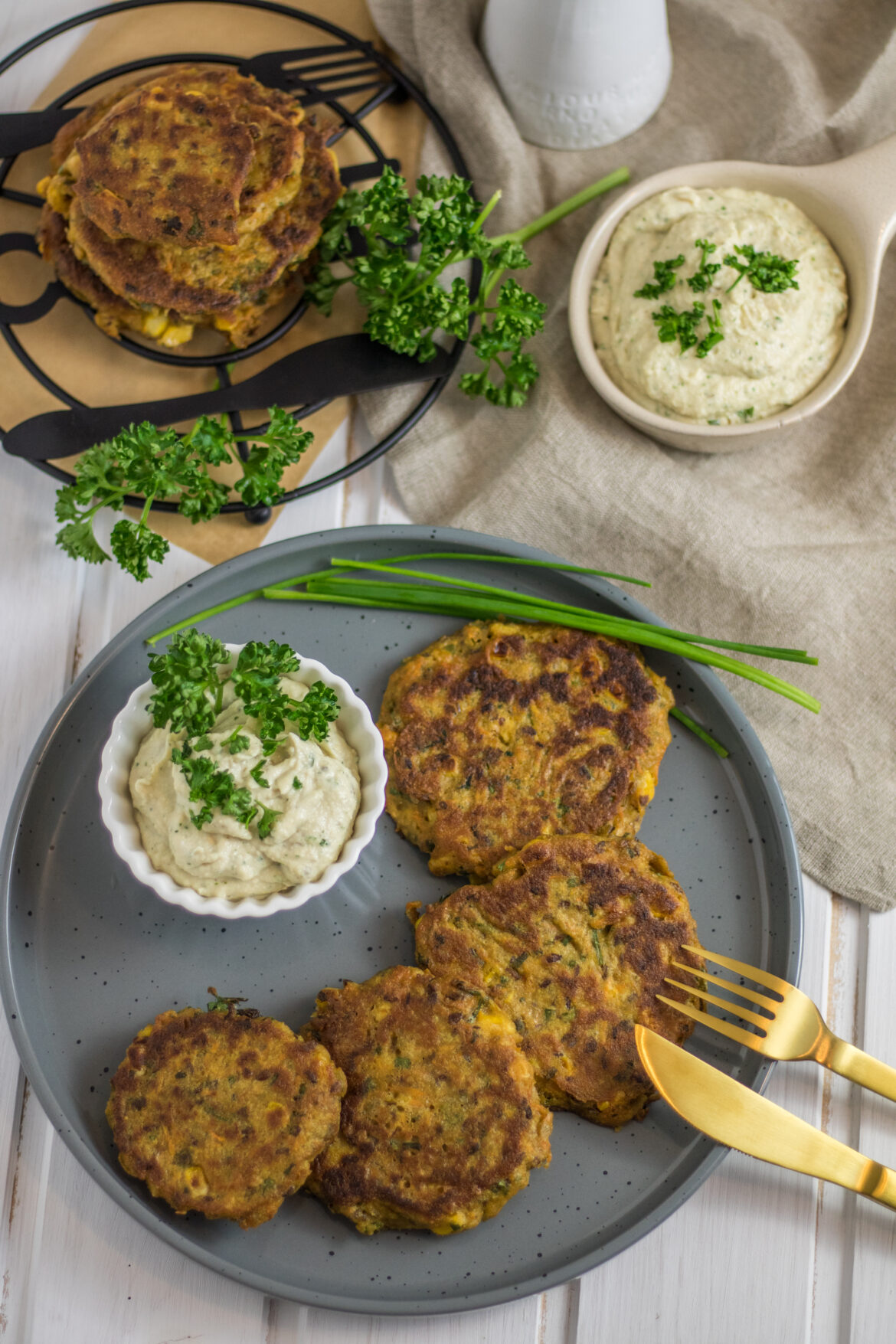 Knusprige vegane Mais-Bratlinge