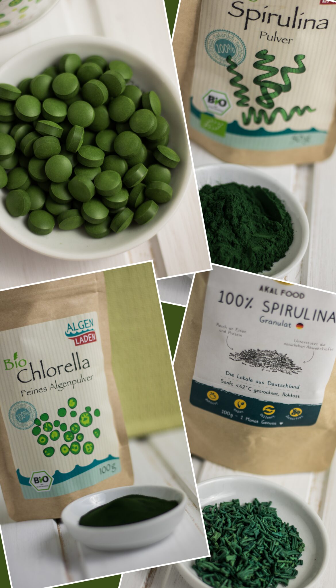 Collage Spirulina und Chlorella