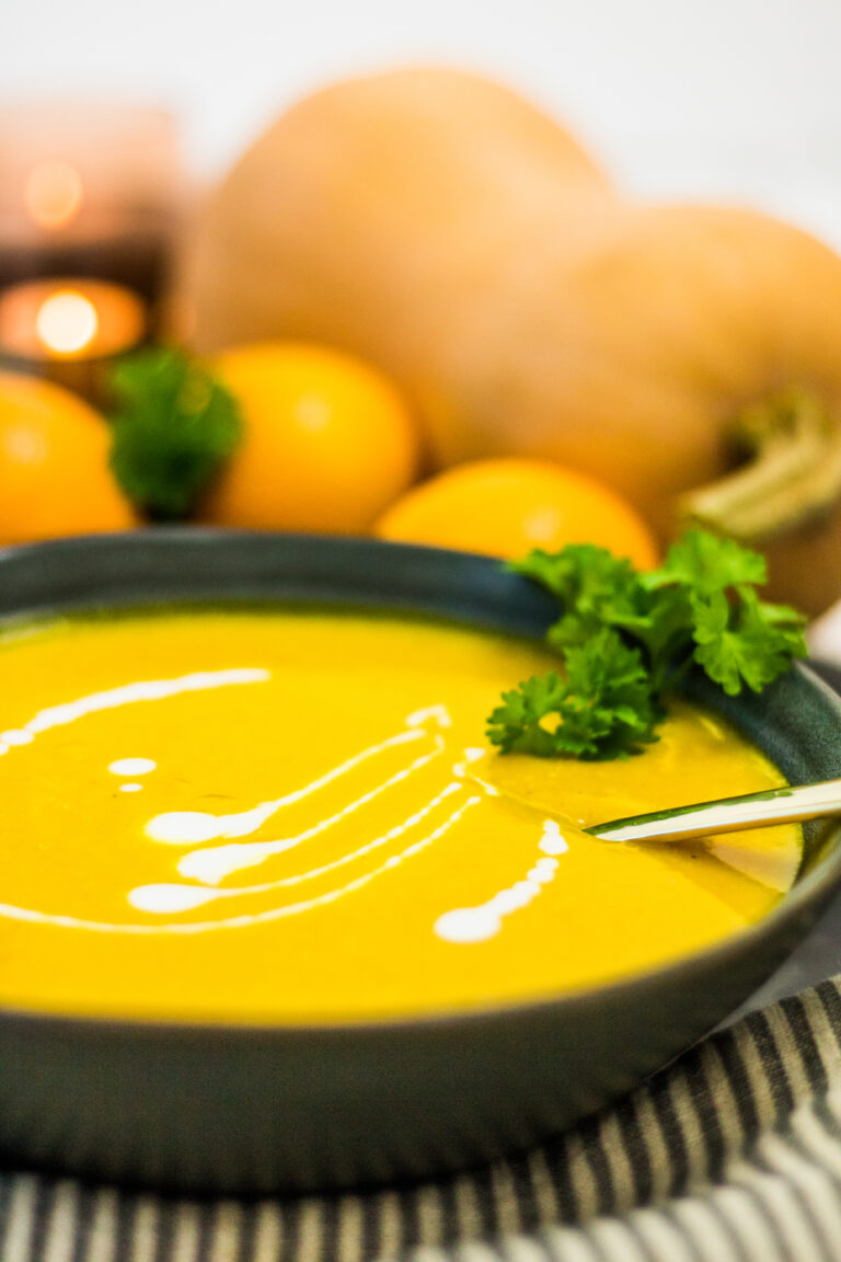 Die beste Butternut-Kürbissuppe mit Orange (vegan) - Aha Foods - Vegane ...