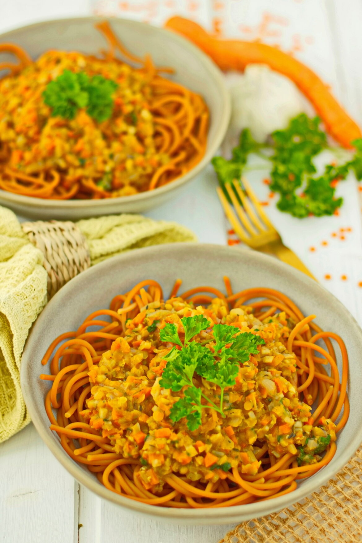 Vegane Linsen-Bolognese ohne Tomaten
