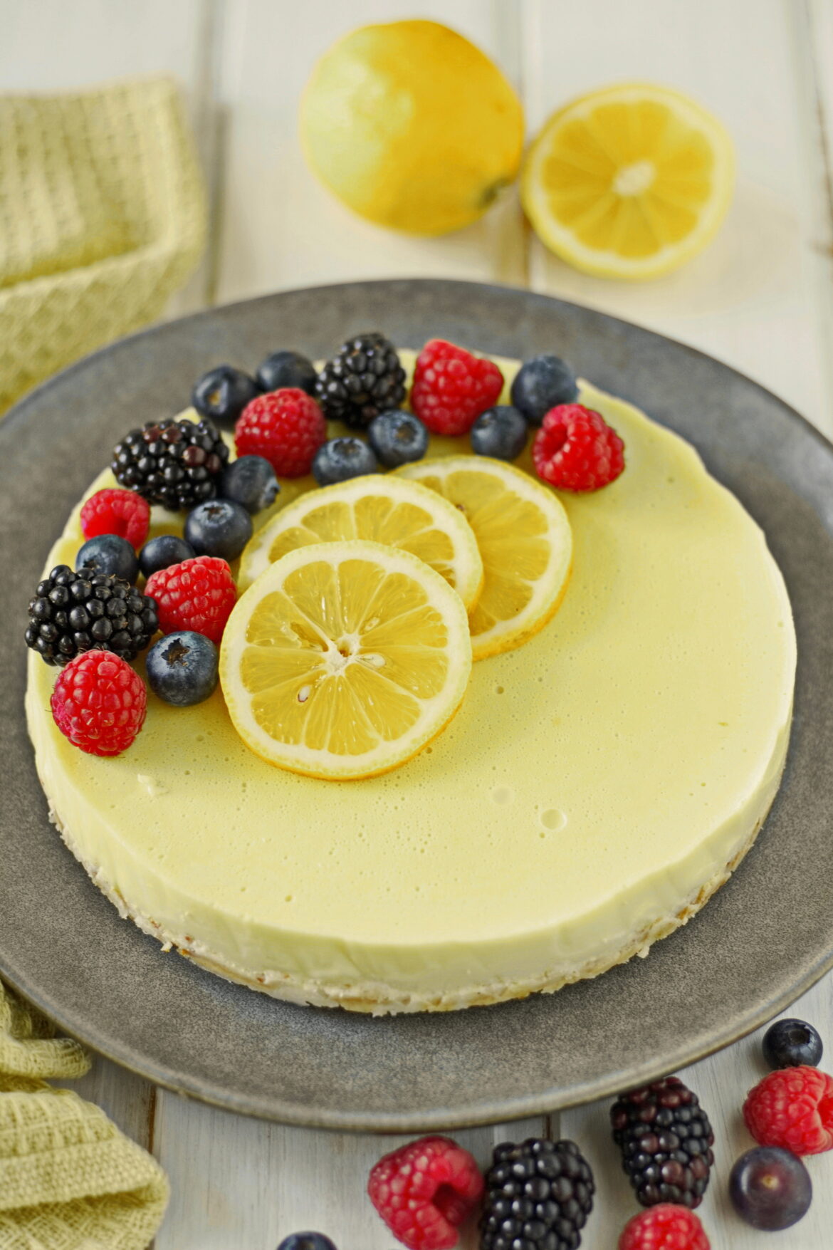 Vegane Zitronentarte ohne Backen