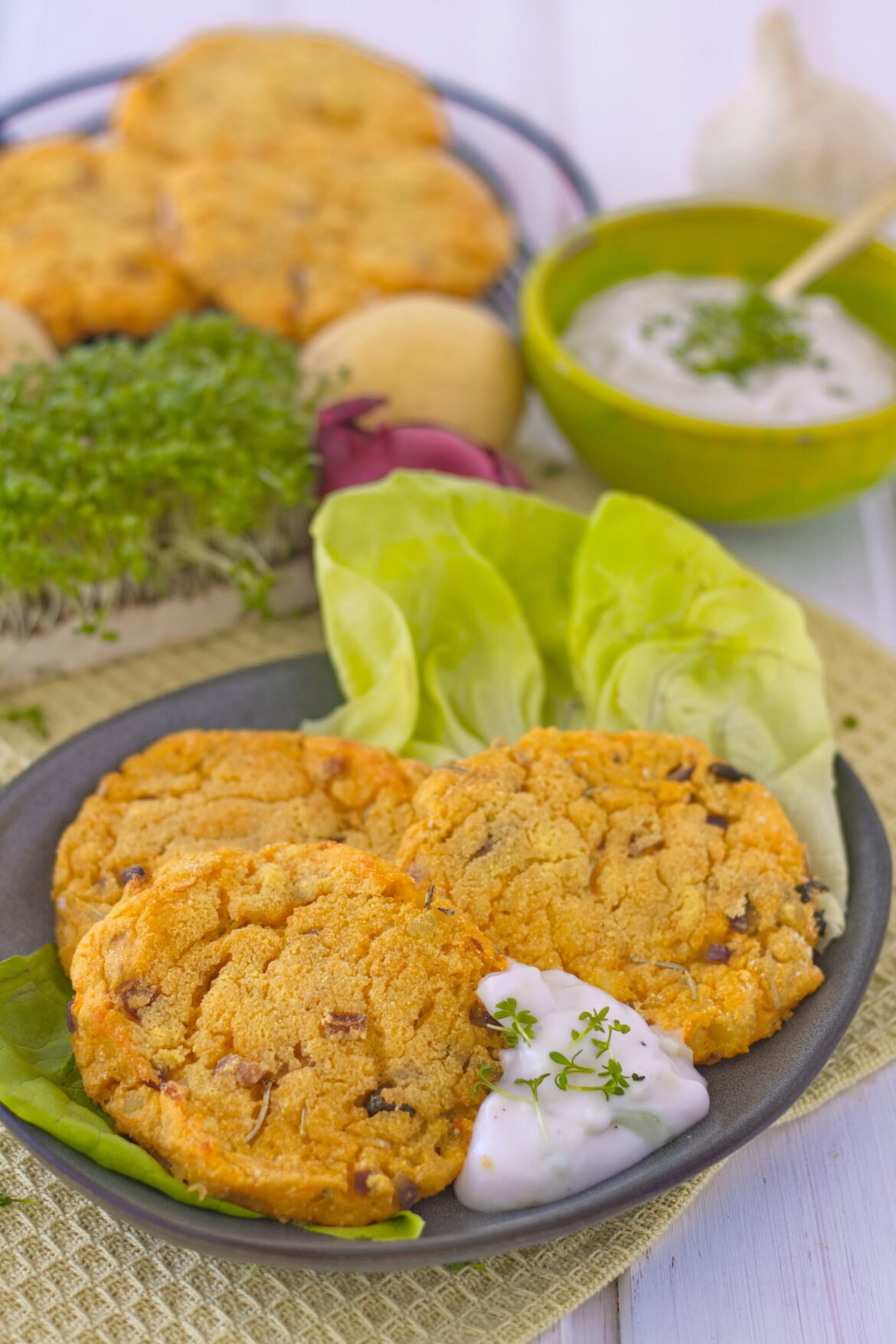 fettarme Kartoffeltaler aus dem Backofen
