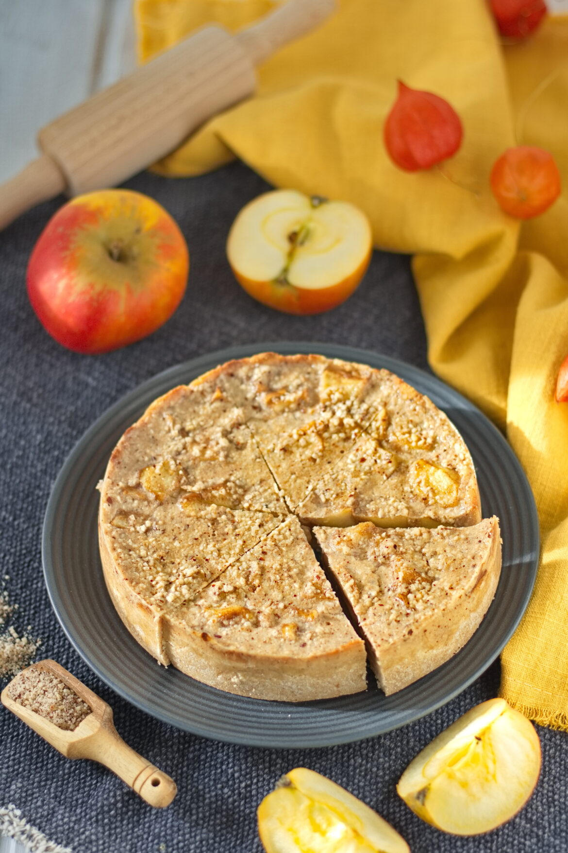 schneller veganer und glutenfreier Apfelkuchen ganz