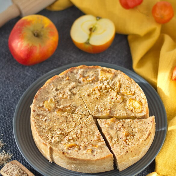 schneller veganer und glutenfreier Apfelkuchen ganz