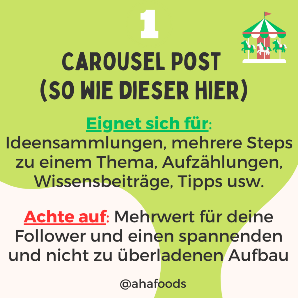 Content Ideen für Instagram Carousel Post