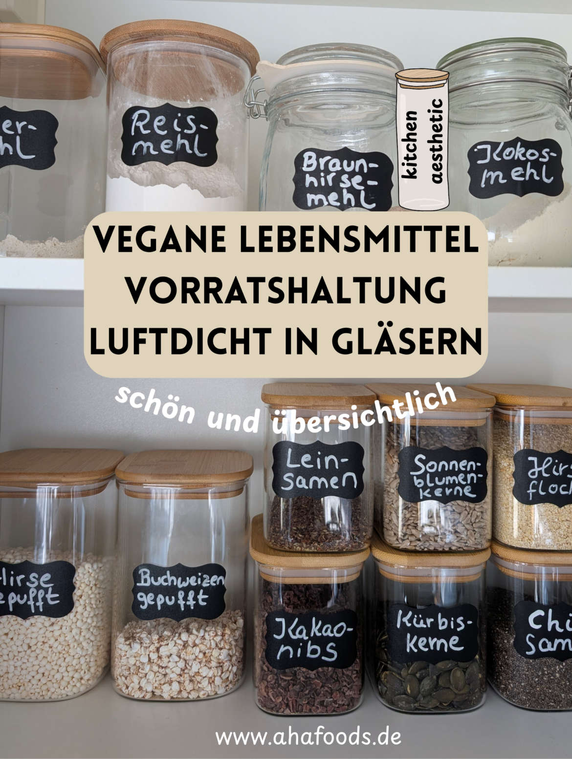 vegane Lebensmittel Vorratshaltung