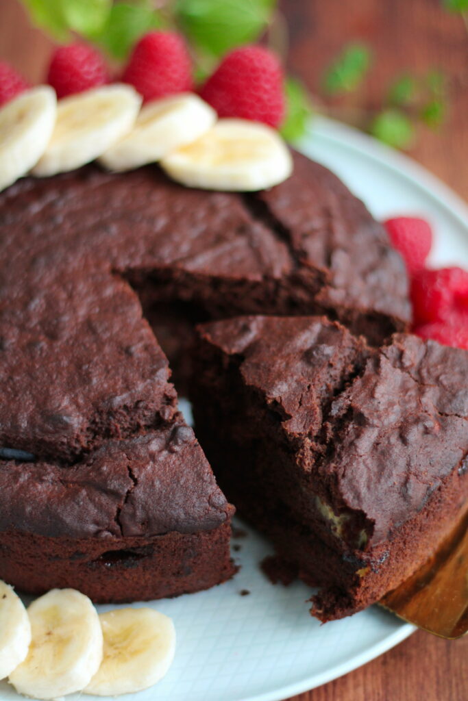 Veganer und glutenfreier Schoko Bananen Kuchen