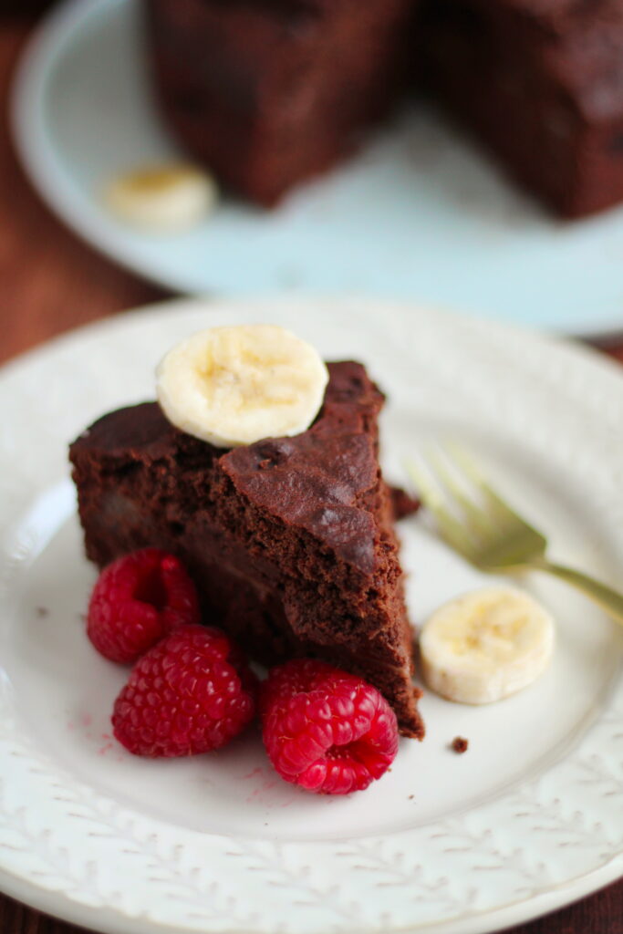 Veganer und glutenfreier Schoko Bananen Kuchen