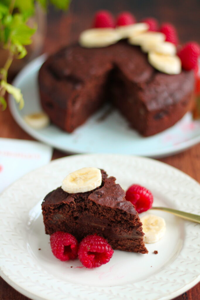 Veganer und glutenfreier Schoko Bananen Kuchen