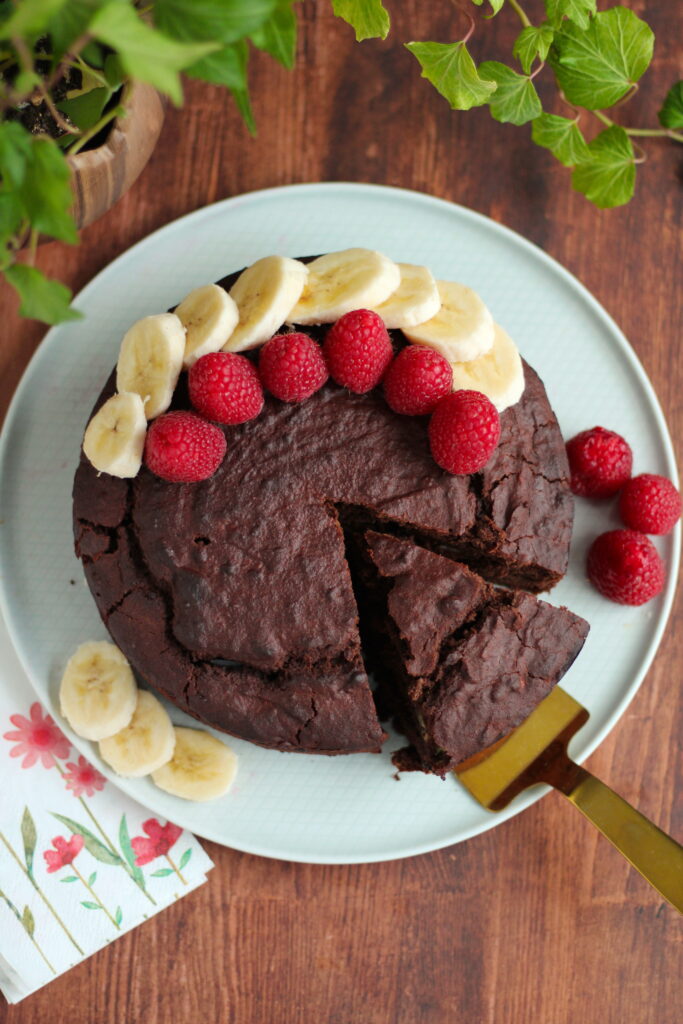 Veganer und glutenfreier Schoko Bananen Kuchen